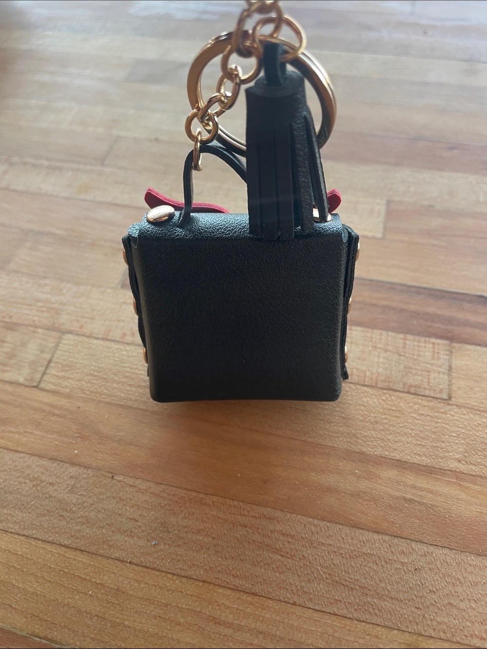 Chic Owl Tassel Keychain Bag Charm - Black and Red - Picture 4 of 4
